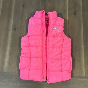 Hot pink Puma puffer vest, Toddler girls size xxs 3/4